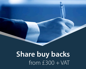Share buy backs from £300 + VAT